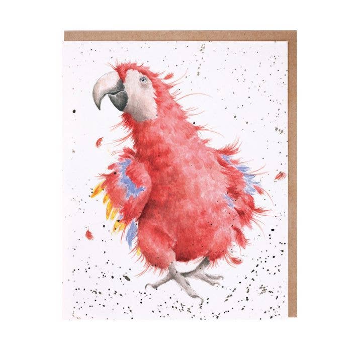 Parrot On Parade Single Card for wholesale by Wrendale Designs