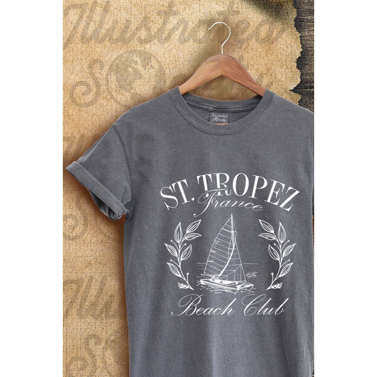 Illustrated Society - Wholesale Screen Printed T-Shirt - Women's - ST TROPEZ VINTAGE GRAPHIC  TEE6
