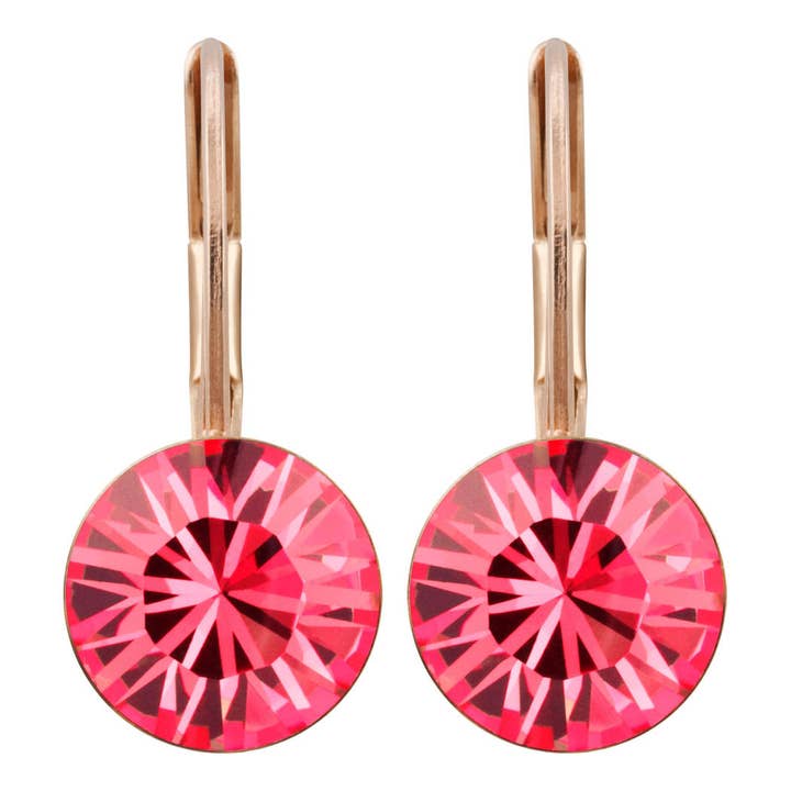 Livia drop earrings in rose gold plated with premium crystal for wholesale by Soul Collection