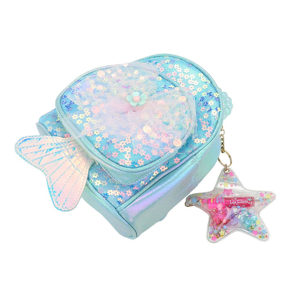 Sensibling Corp. – Engroshandel Rygsæk - Børn – Mini rygsæk med blomster, sløjfe og fiskestjert i palietter8