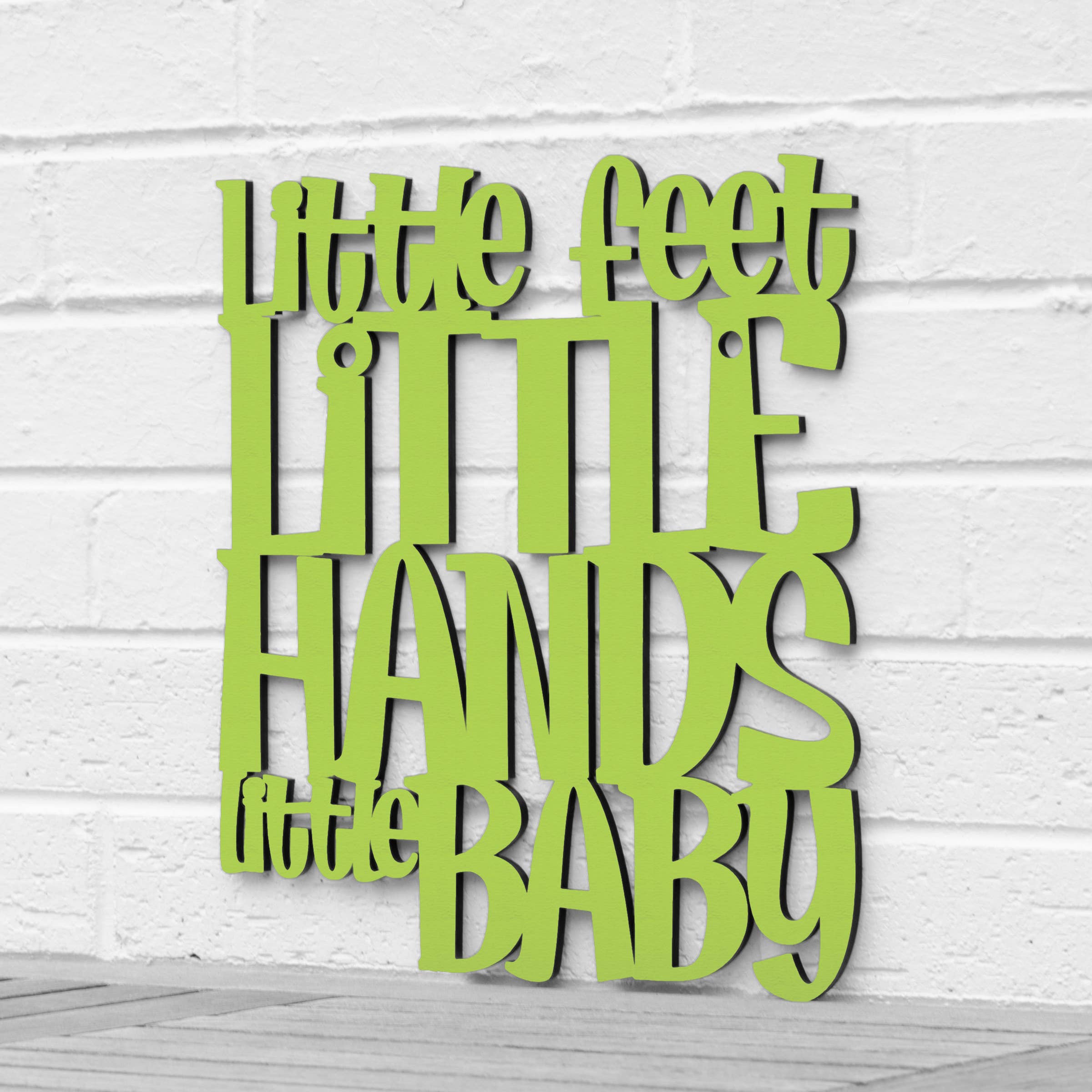 Spunky Fluff - Wholesale Wall Decor - Kids & Baby - Little Feet Little Hands Little Baby, Wood Nursery Decor4