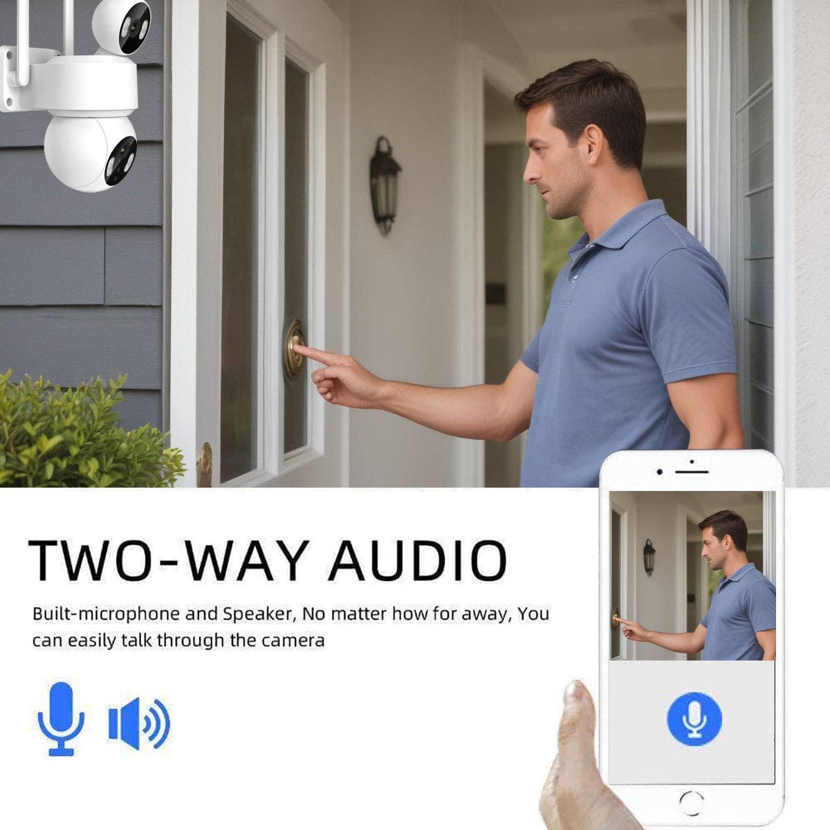 ENER-J - Wholesale Outdoor/Lawn Light - Smart Wi-Fi Dual Lens Outdoor Dome IP Camera IP653