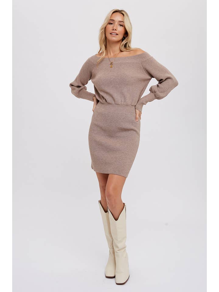 Bluivy - Wholesale Jurk - Dames - OFF-THE-SHOULDER SWEATERJURK19