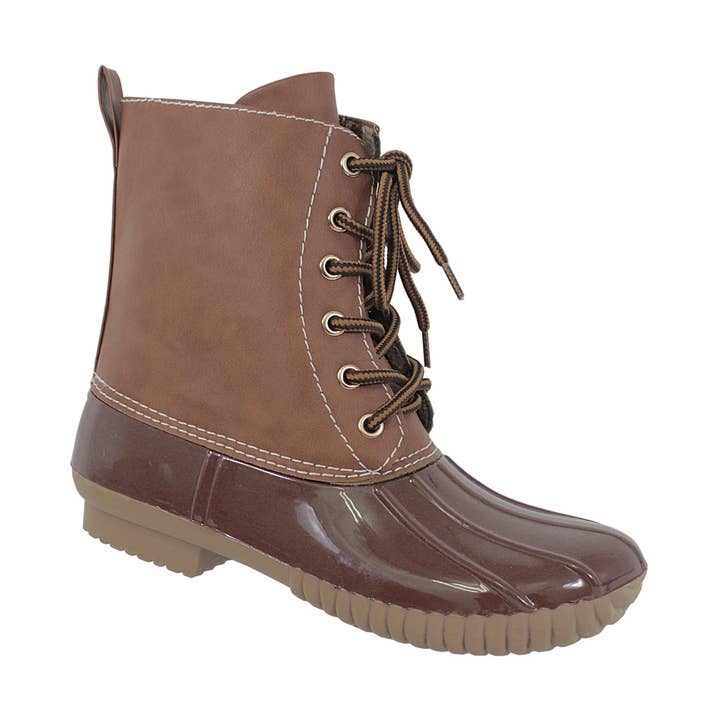 Yoki Fashion - Wholesale Rain Boots - Women's - Yoki Womens Dylan Lace up Pu Rain Duck Boots