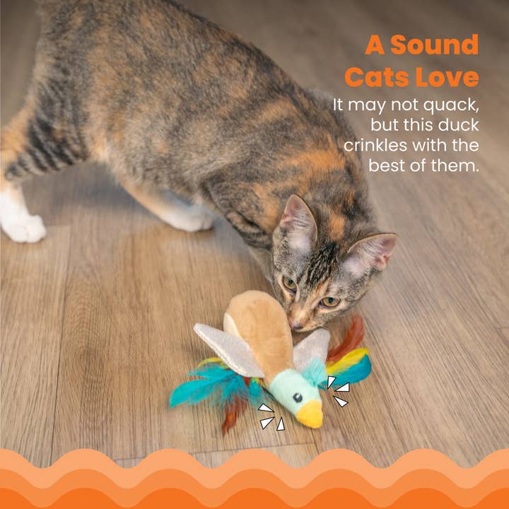 Pet Palette Distribution - Wholesale Pet Toy - Cat - Catstages Flapperz Duck Cat Toy Brown