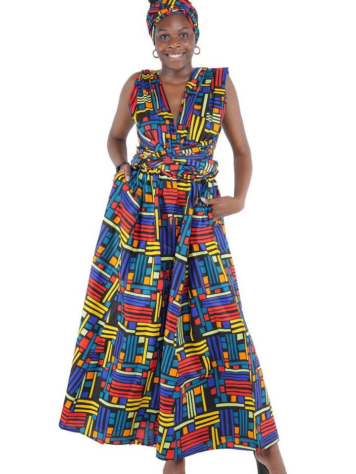 Satsuma Wholesale - Wholesale Dress - Women's - African Print Maxi Infinity Dress