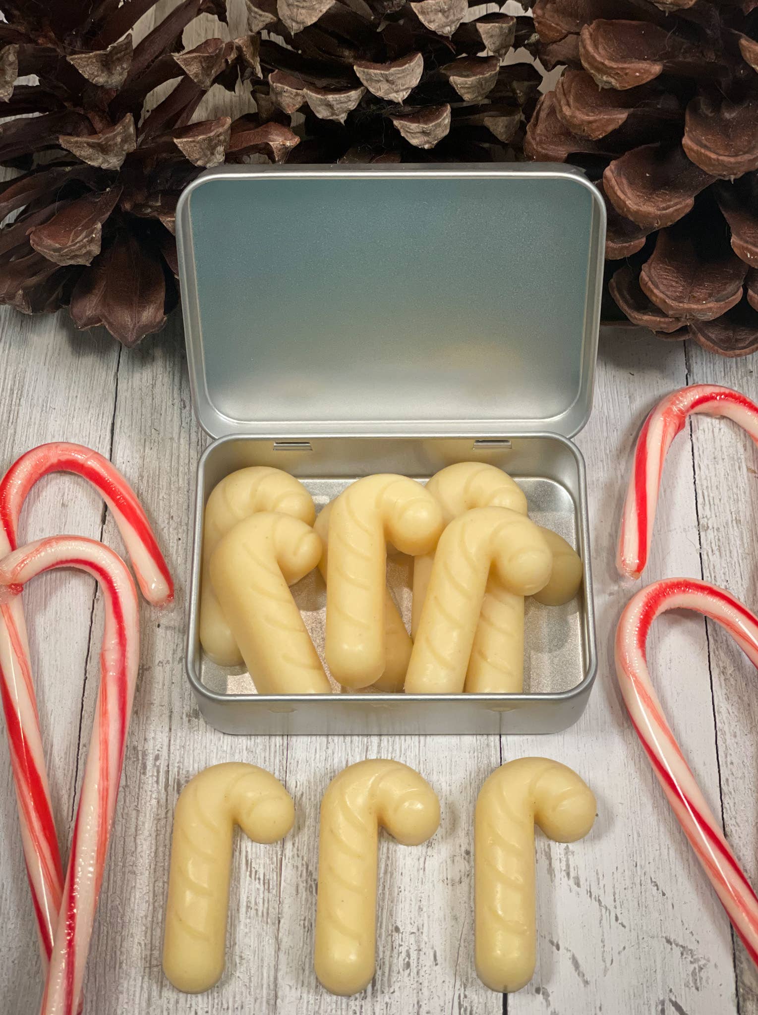 Gaia's Garden Goods - Wholesale Body Balm/Butter - Peppermint Candy Cane Mini Solid Lotion Bars4