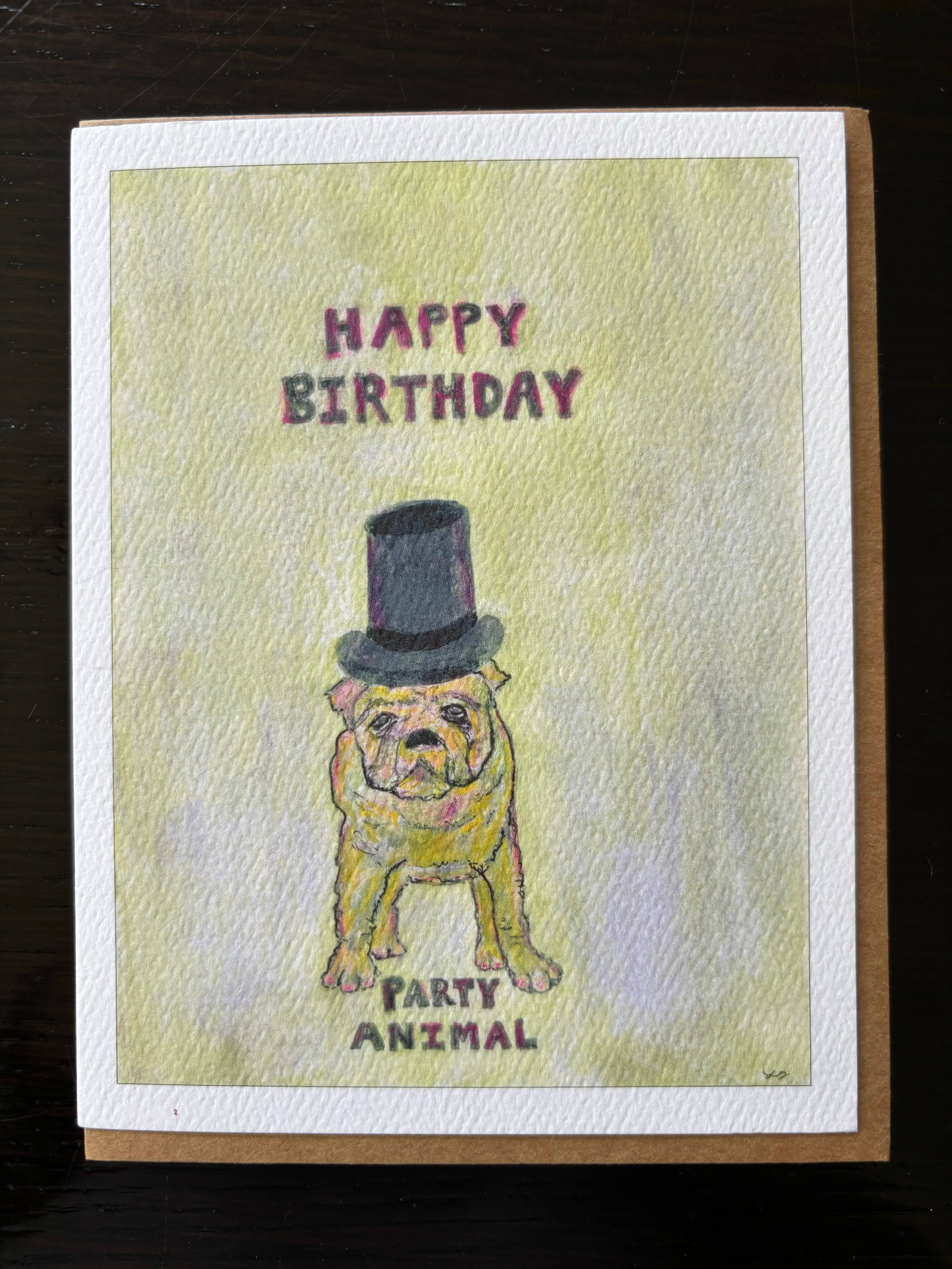 Bernie Street Studios - Wholesale Birthday Card - Happy Birthday pug party animal dog card pet card1
