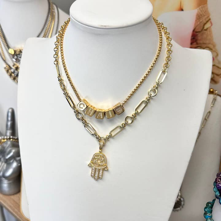 Love, Lisa – wholesale Pendant/charm necklace – Hailey Hamsa Star of David Necklace
