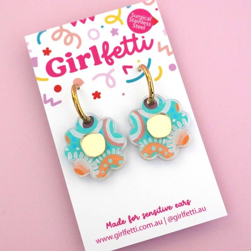 Girlfetti - Wholesale Dangle Earrings - 'Happy Days 3' Acrylic Flower Dangle Earrings5