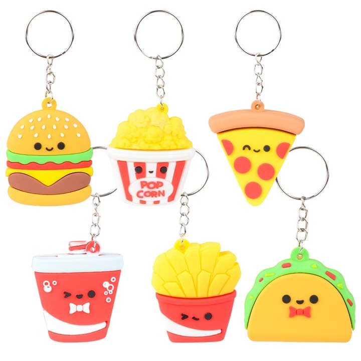 2.25" FAST FOOD KEYCHAINS LLB Keychain for wholesale by La Luna Bella - Toys