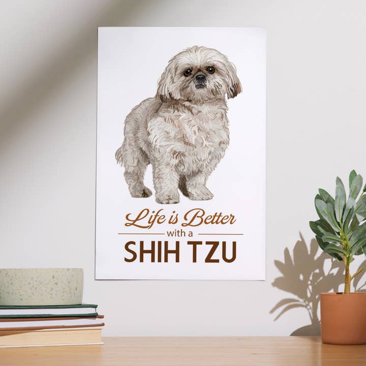 Lantern Press - Wholesale Art Print - ART PRINTS Shih Tzu, Life is Better10