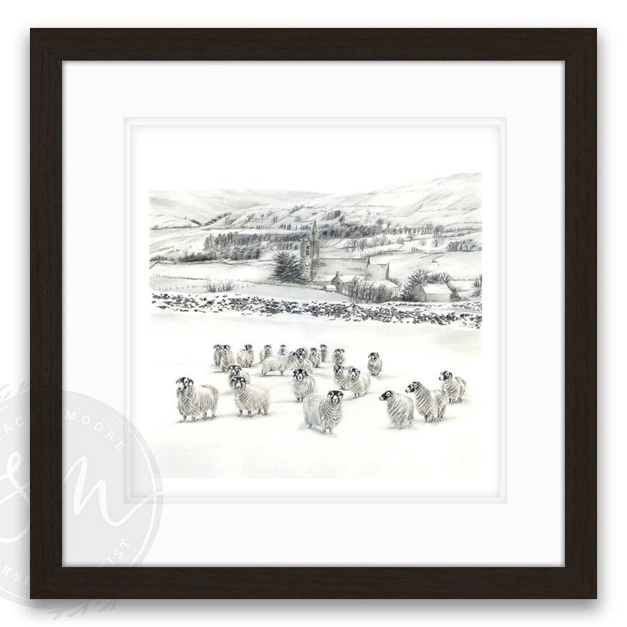 Stacey Moore Ltd - Wholesale Art Print - Sheep in Snow2