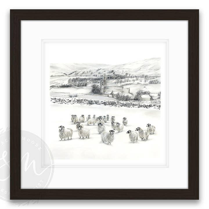 Stacey Moore Ltd - Wholesale Art Print - Sheep in Snow2