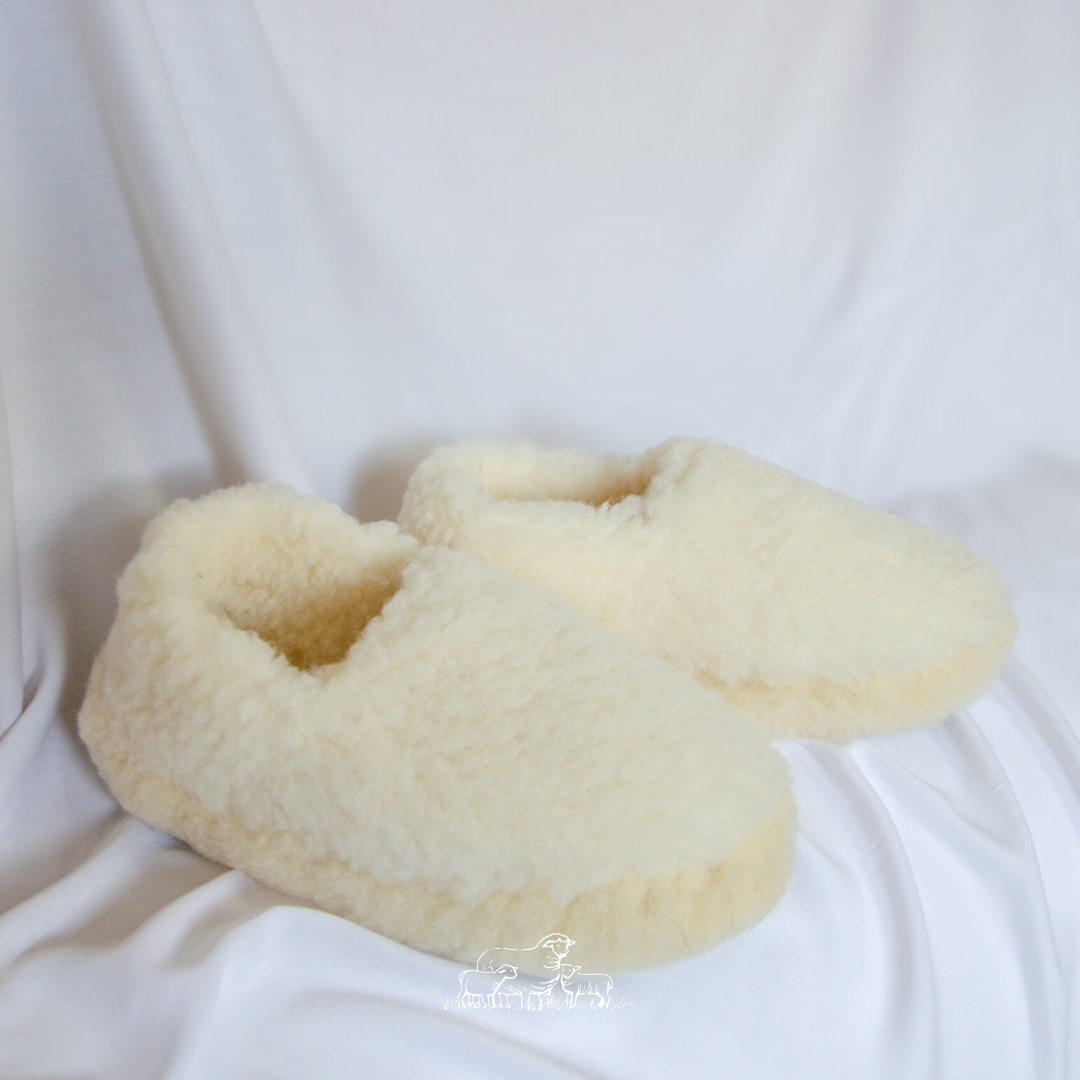 Sheep Sisters - Vente Chaussons – unisexe - Chaussons Nature en laine mérinos Cloud0