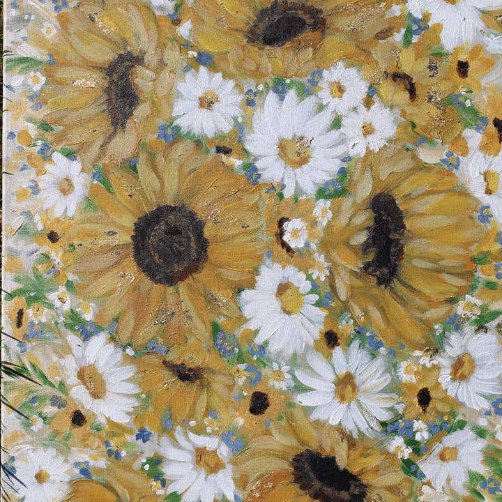 glad you're here co - Wholesale Painting/Drawing - Sunflower and Daisies Abstract Original Painting Acrylic8