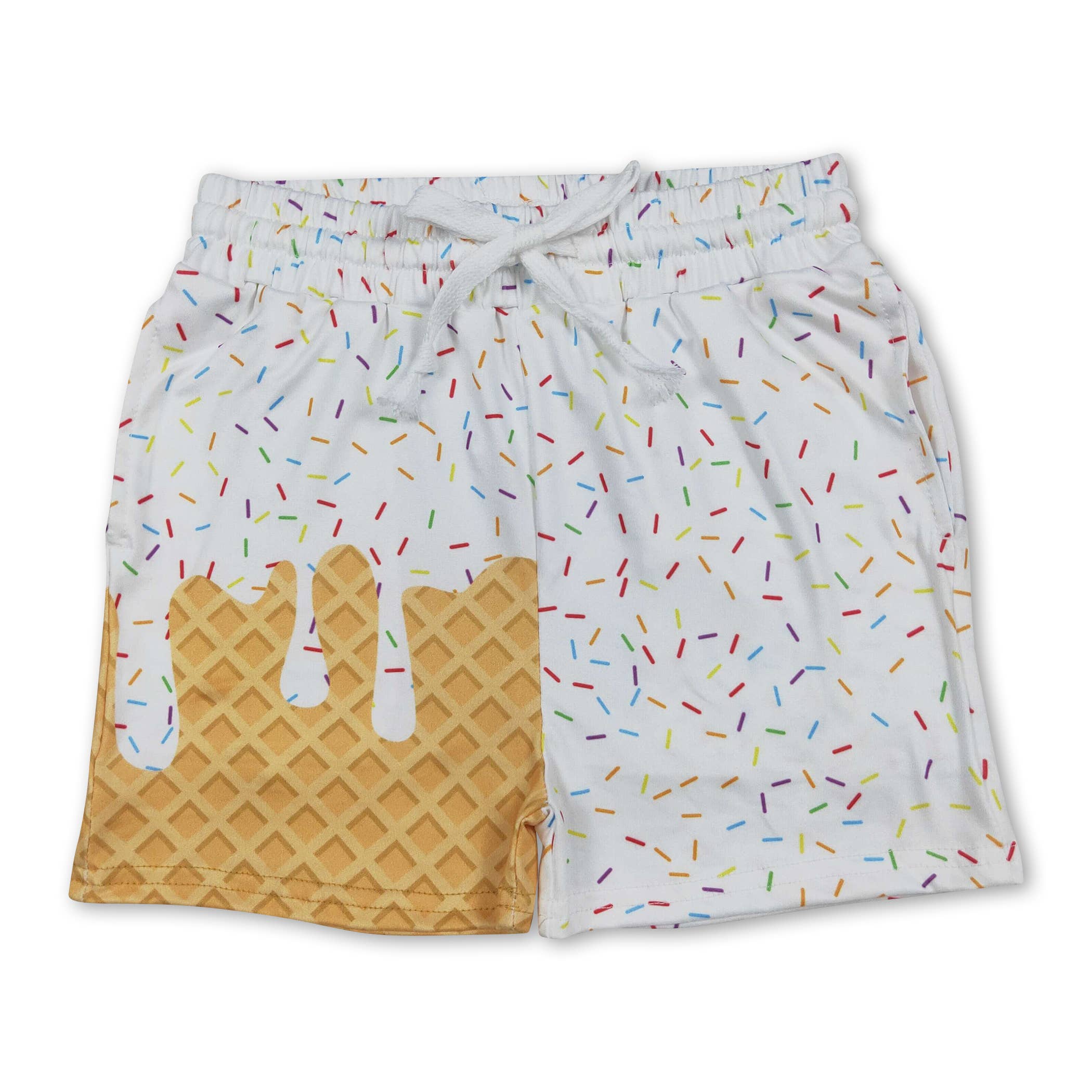 Yawoo Garments - Wholesale Shorts - Kids - Black ice cream sprinkle baby kids summer team shorts1