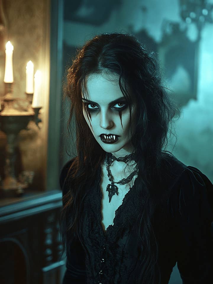 Jonge Goth Vampier Kunstafdrukken - Gotische 8"x10" Kunstwerken voor wholesale door Mowbi