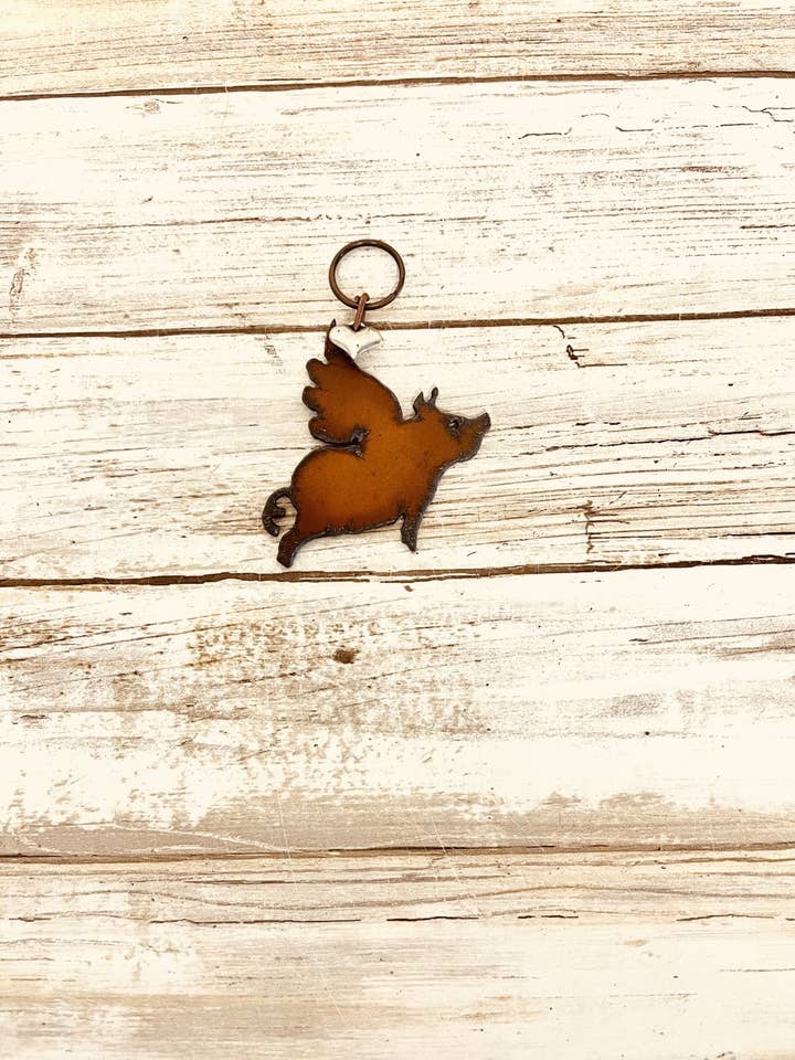Flying Pig Key Chain for wholesale by Universal Ironworks USA