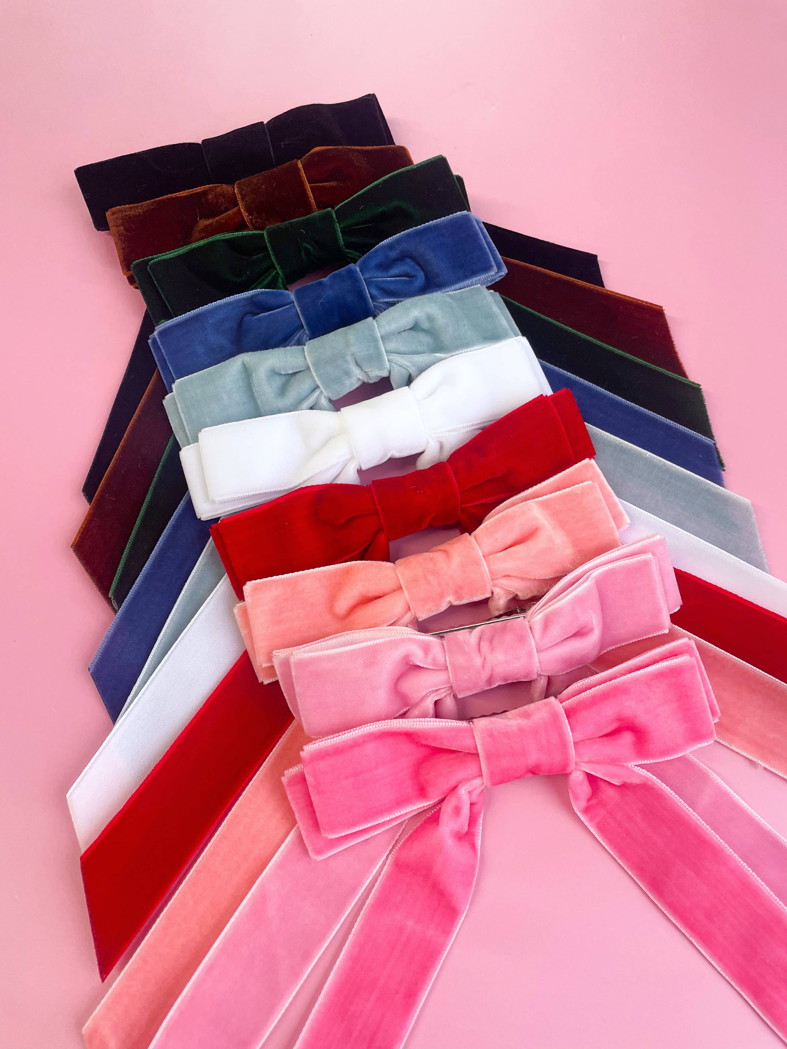 Rock Paper Scissors - Wholesale Hair Bow - Women's - Velvet Ribbon Hair Bow Clip