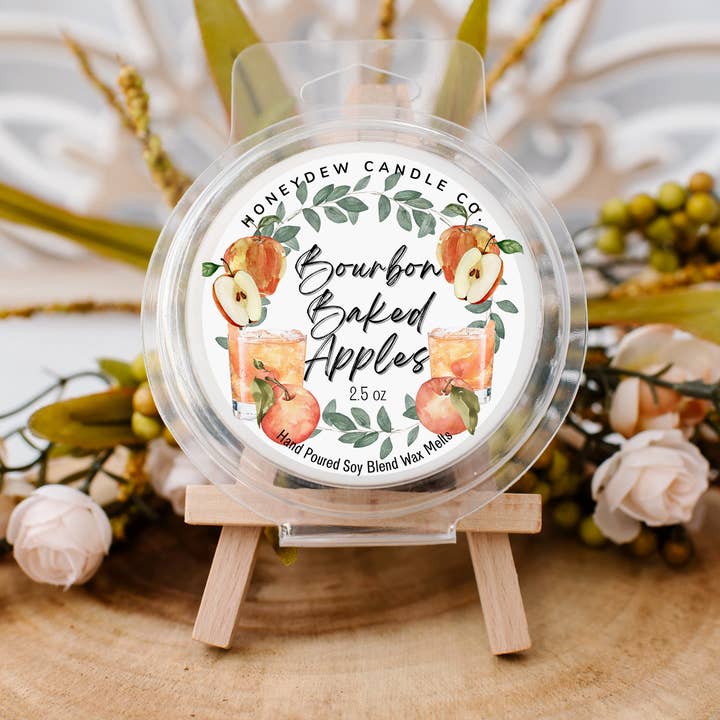 Bourbon Baked Apples Wax Melt 2.5oz for wholesale by Honeydew Candle Co.