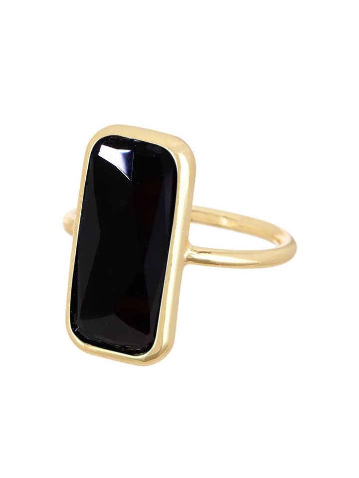 Black Onyx Rectangle Ring - GF for wholesale by Zoey Simmons