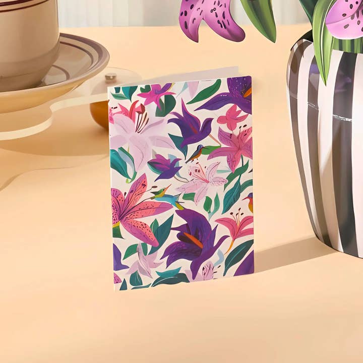 PetalPal - Wholesale Everyday Greeting Card - Spotted Lilies Pop-Up Bouquet