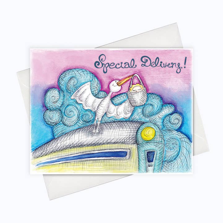 About A Cloud Stationery & Gifts - Wholesale Baby Card - SPECIAL DELIVERY CARD | New Baby Card | Baby Shower Card