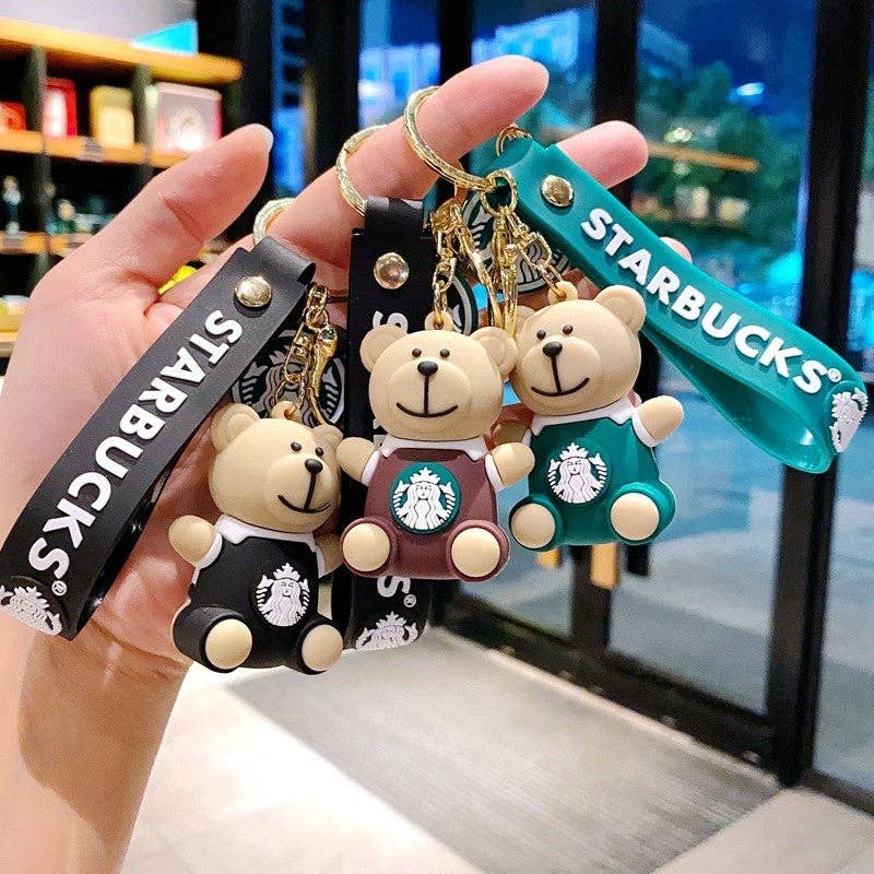 FurDecoration - Wholesale Keychain - Women's - Starbucks Milk Tea Cup Bear Keychain Ornament4