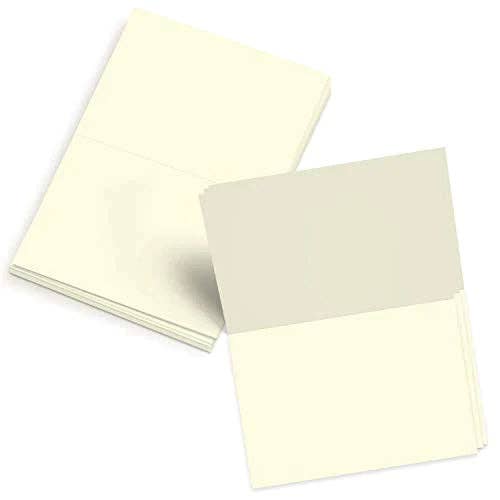 Fine Cardstock – wholesale Stationery/notecard set – 5x7 Blank Cream/Off-White/Natural Pre-Scored Cardstock – Bulk Set of 500
