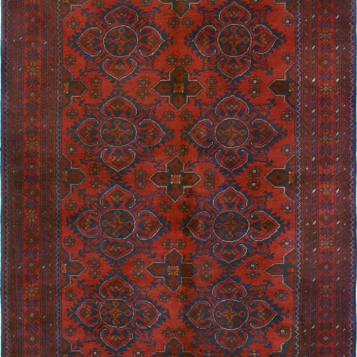 Khal Mohammadi Muzaffer Red/Navy Rug, 4'9" x 6'7" and other Purchase Wholesale accesorios belleza. Free Returns & Net 60 Terms on Faire trending on Faire.