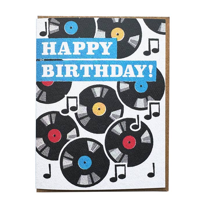 Happy Birthday Card - Records for wholesale by Bryan Spear Studio