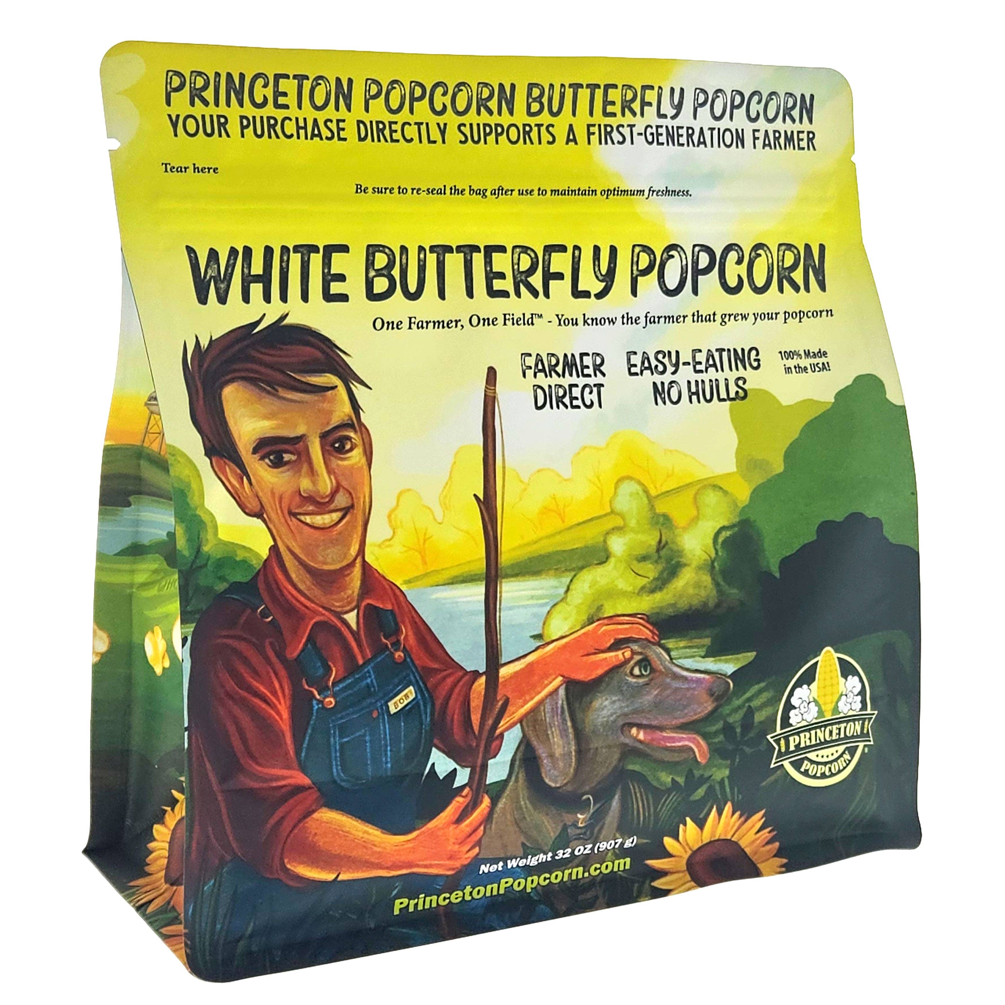 Princeton Popcorn Company, LLC - Wholesale Popcorn Kernels - 6lbs (Pack of 3 2lb) Bag Princeton Popcorn Baby White Popcorn Kernels, Tender, Small, Non GMO, Hulless, Farmer Direct, Gluten Free, Popping, For Oil Popcorn Popper, Microwave Popcorn or Air Popper5