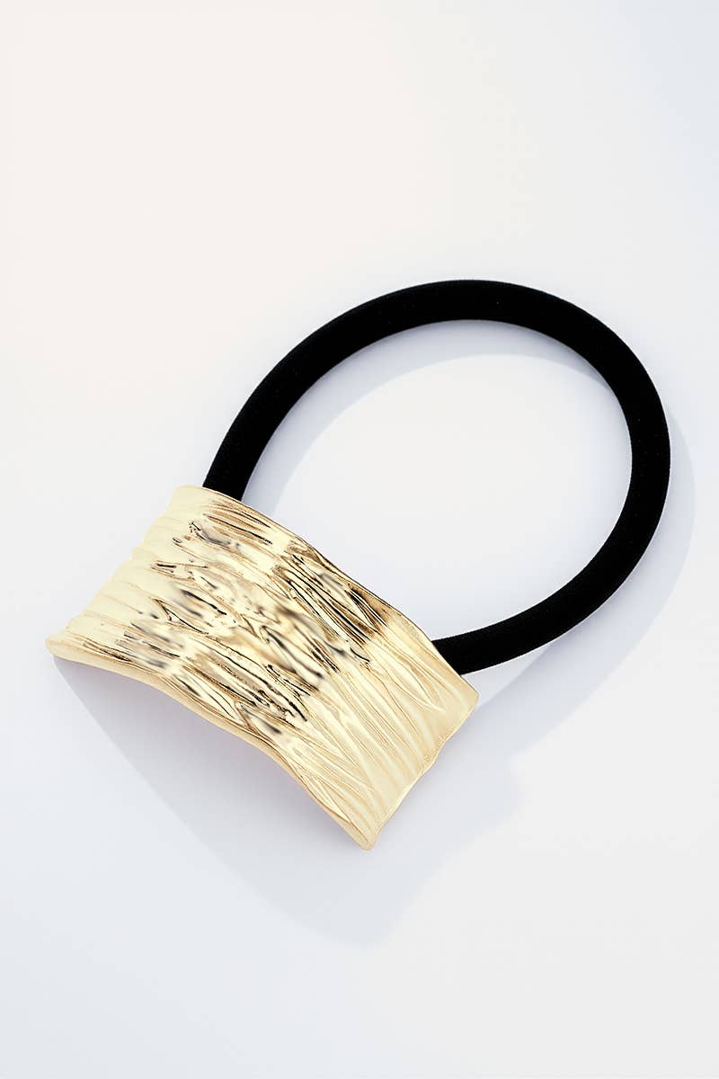 Gold ST47 metal elastic scrunchie for wholesale on Faire0