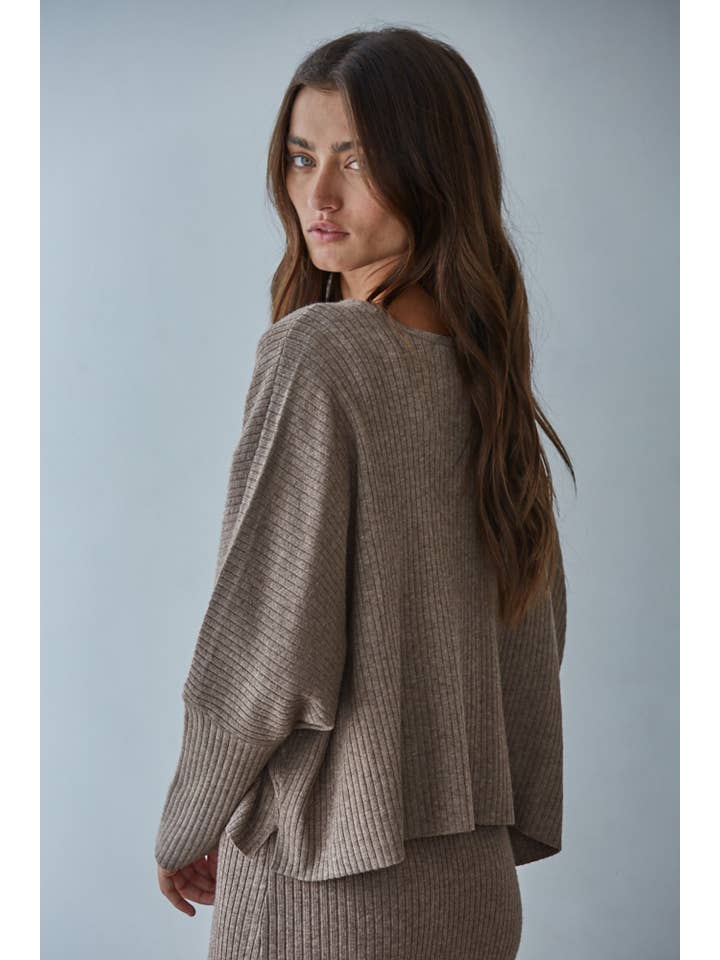 By Together - Wholesale Knit Sweater - Women's - W2288T | Knit Sweater Ribbed Round Neck Long Sleeve Top11
