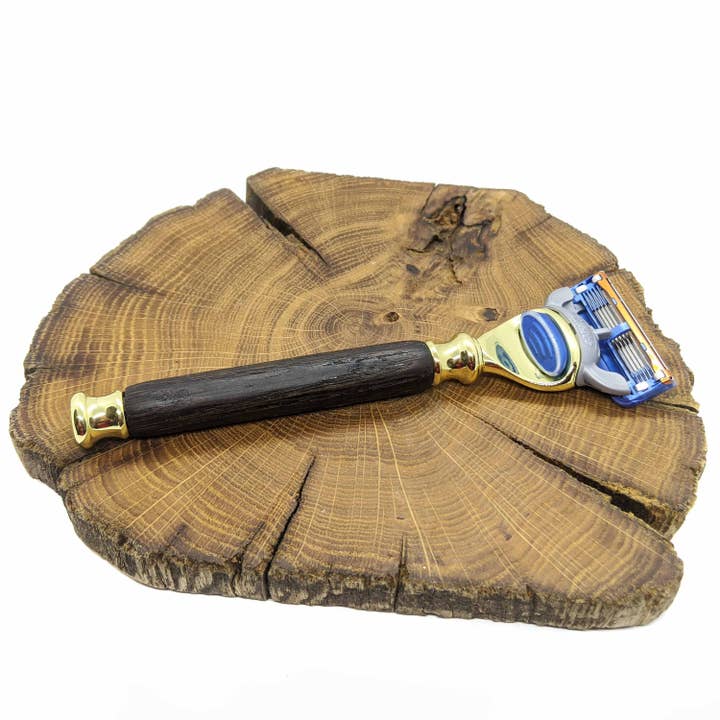 Bog and Brass - Vente Rasoir – homme - Rasoir Gillette Fusion Gold en chêne des marais irlandais