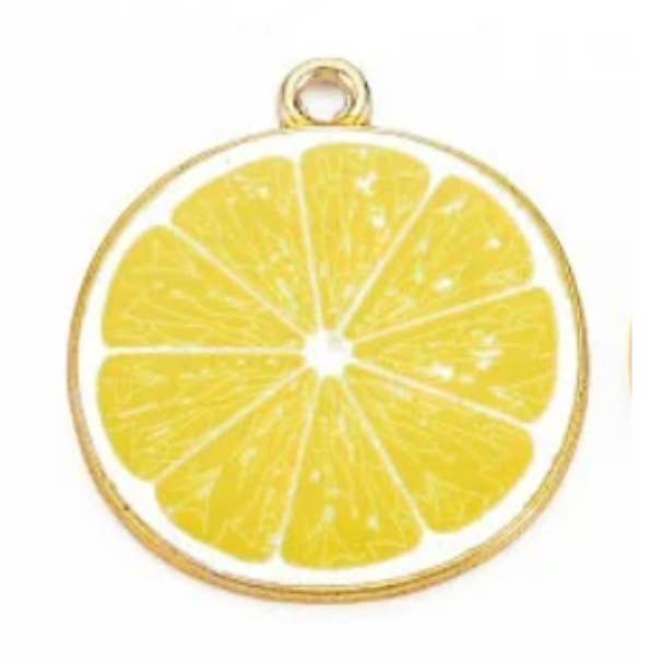 Gold Lemon Slice Charm for wholesale by The Charm Bar Company