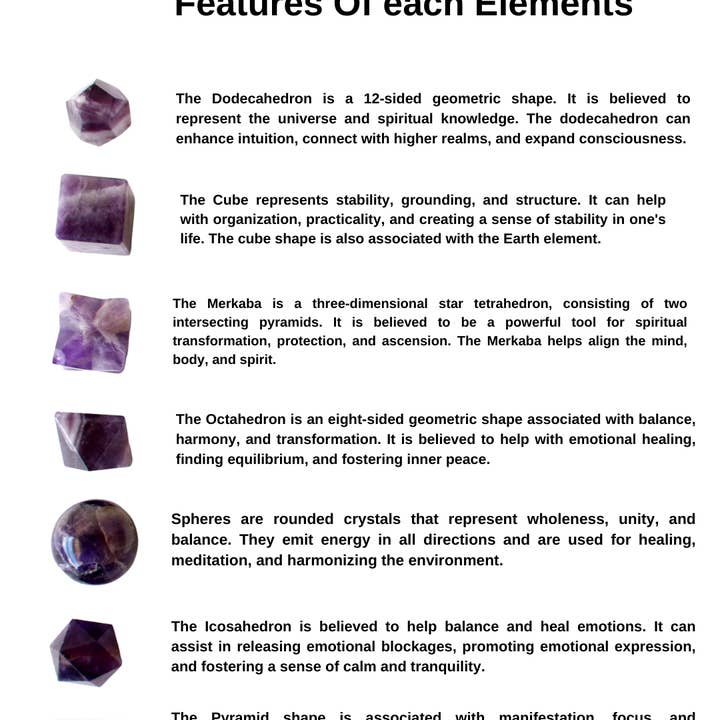 Soothing Crystals - Wholesale Spiritual Stone/Crystal - Clear Quartz Geometry Set (Channeling and Manifesting)9