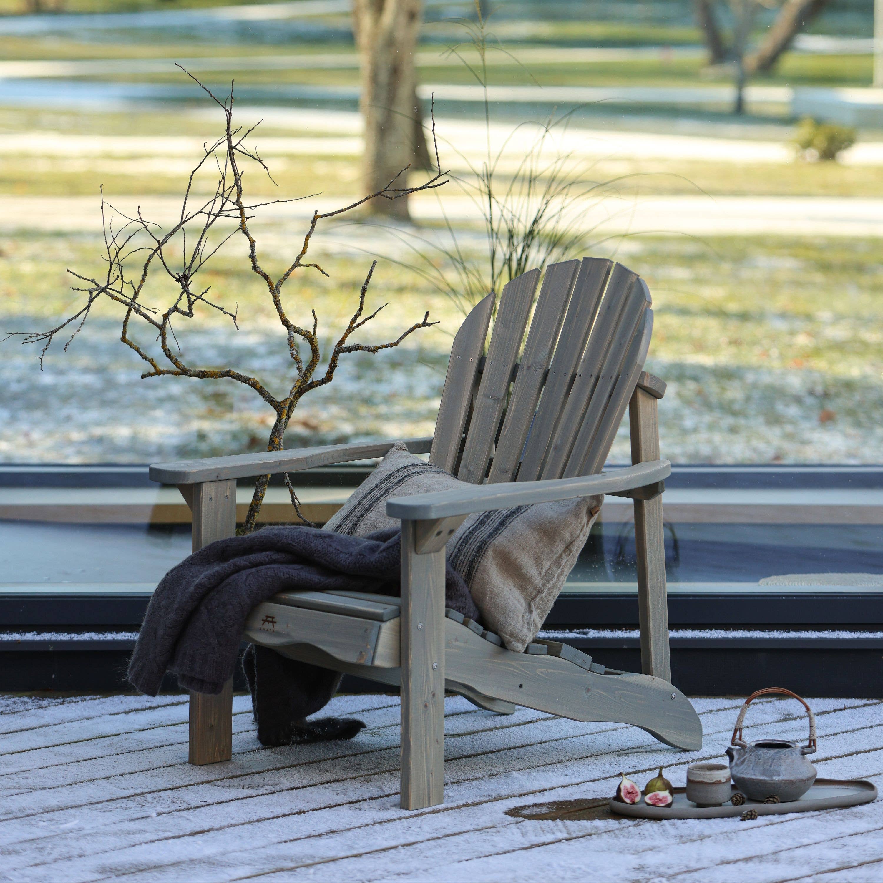 AMATA - Wholesale Adirondack Chair - Grey Wooden Adirondack Garden Chair6