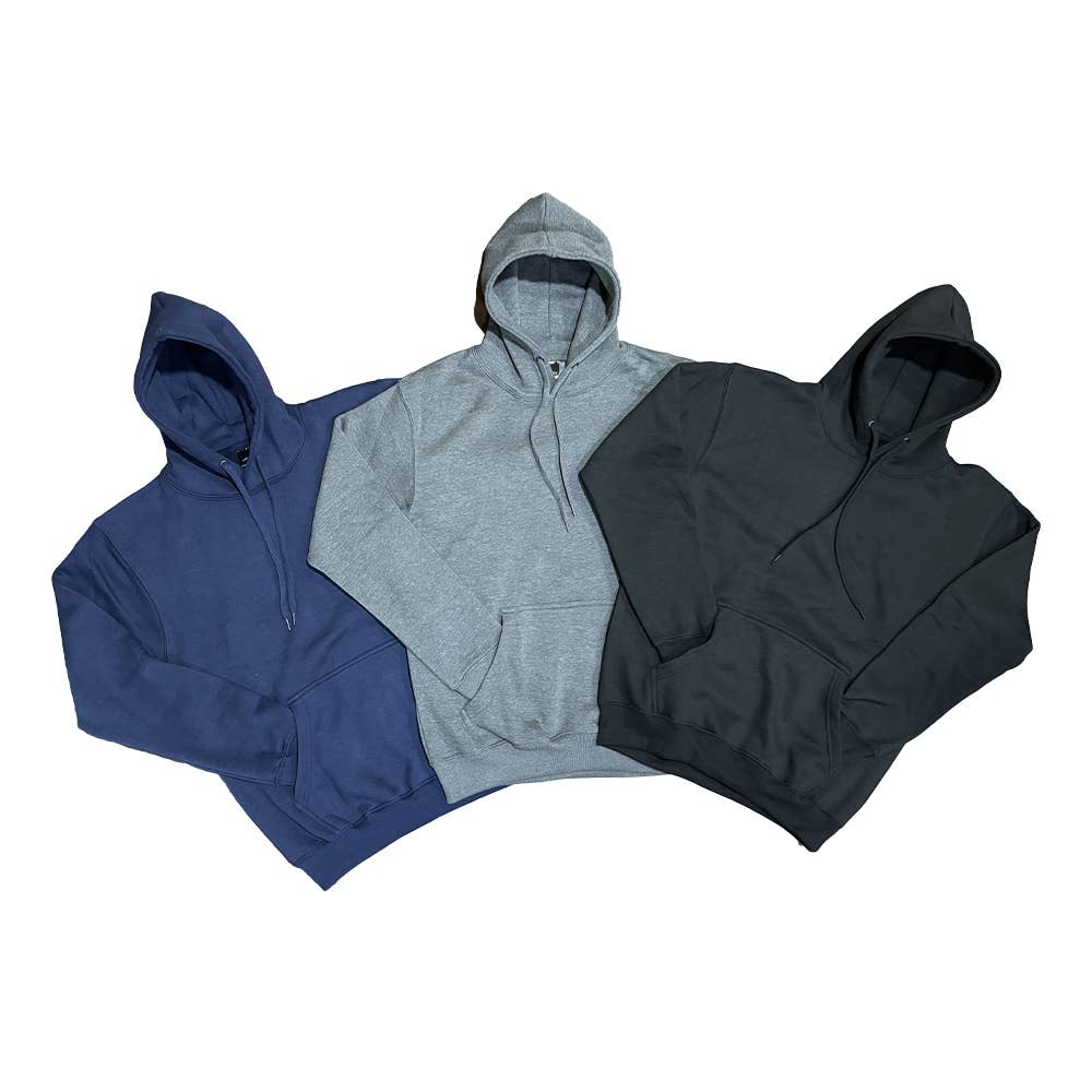 Factory Blanks - Vente Sweat à capuche – unisexe - SWEAT À CAPUCHE BLEU MARINE 300GSM POLAIRE COTON-POLY - CANADA UNIQUEMENT13