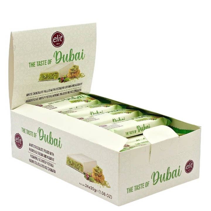 Elit Dubai White Chocolate Pistachio Cream Kataifi 30g Halal for wholesale by Aladdin