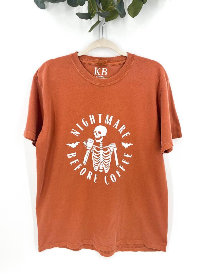 Nightmare Before Coffee Skeleton Tee for wholesale by KB Apparel