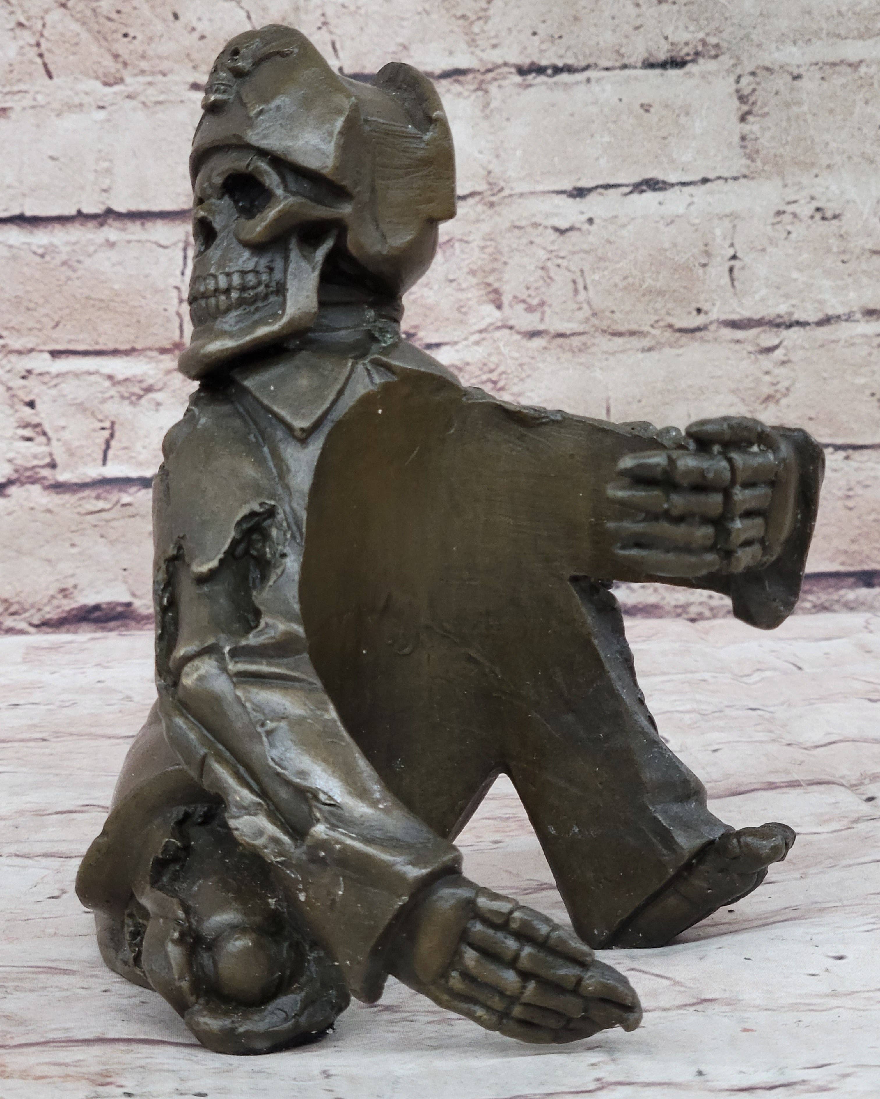 Bronzhaus - Wholesale Sculpture - Pirate Skeleton Wine Holder Bronze Statue Sculpture Figurine Home Decor2