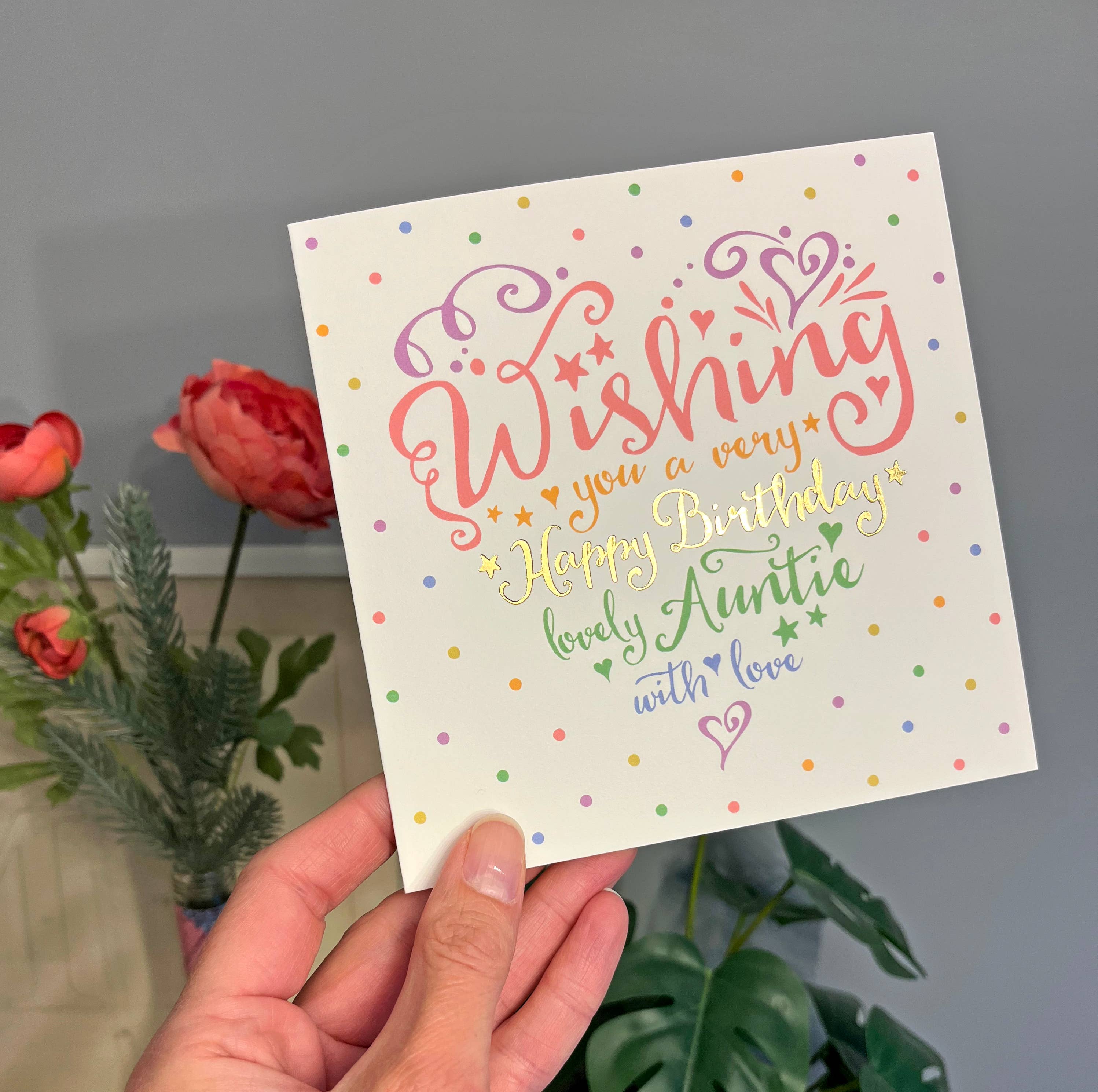 Michelle Fiedler Design - Wholesale Verjaardagskaartje - Hart en ziel Rainbow Auntie2