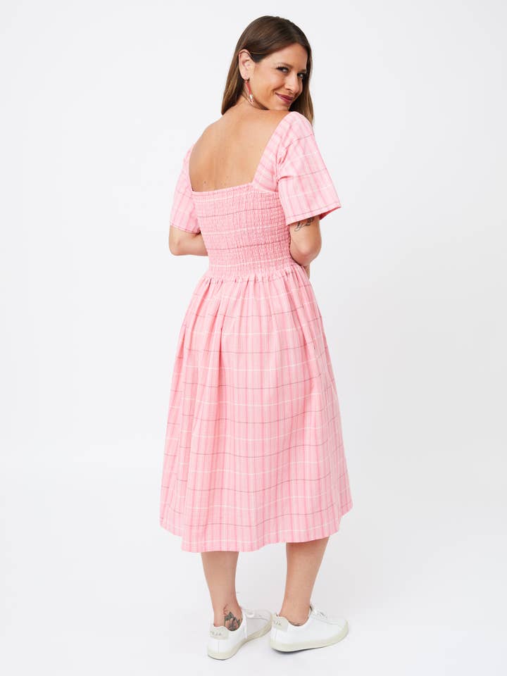 Mata Traders - Wholesale Dress - Women's - Teddy Dress Pink Plaid