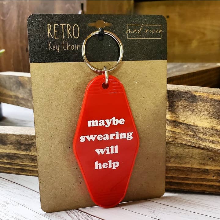 Mad River – Engroshandel Nøglering - Unisex – Retro Hotel nøglering - måske sværge vil hjælpe