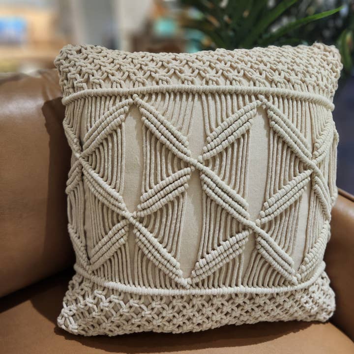 Gulab Homes Hand Woven Cotton 18x18 Cushion Cover for wholesale by Gulab Homes