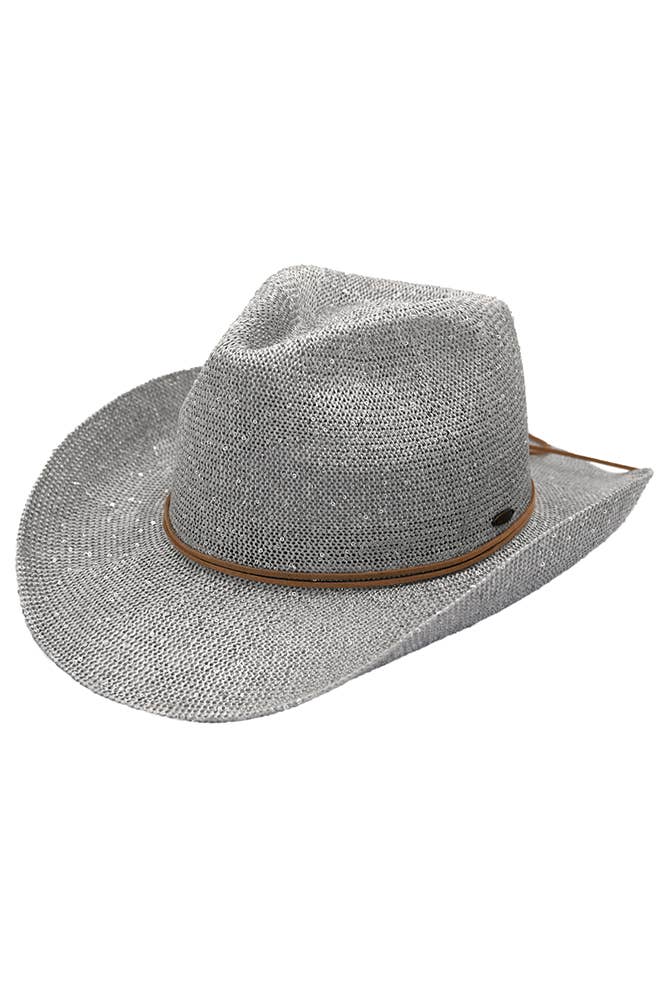 Hana - Vente Chapeau de cowboy – femme - Chapeau de cowboy à paillettes C.C23