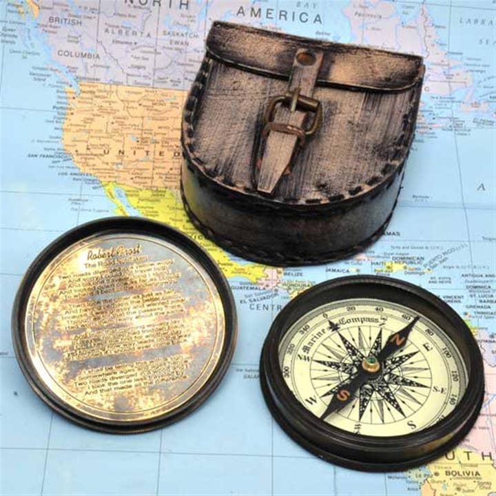 Brass Compass for wholesale by R. Expo/Song of India