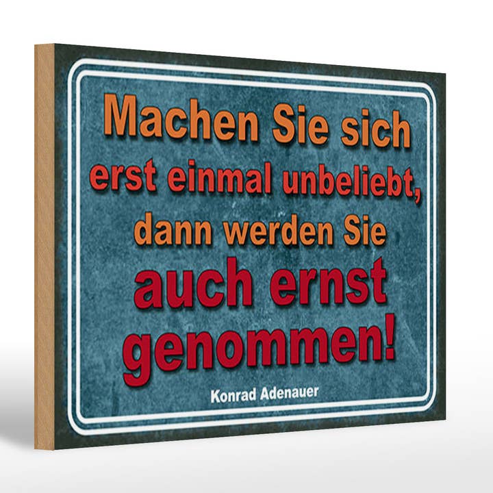 Cartel de madera 20x30 cm Primero hazte impopular para venta al por mayor de Femer